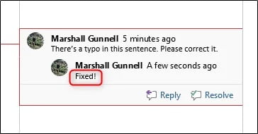 03 Reply left on a comment